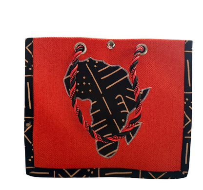 Small African Map print purse