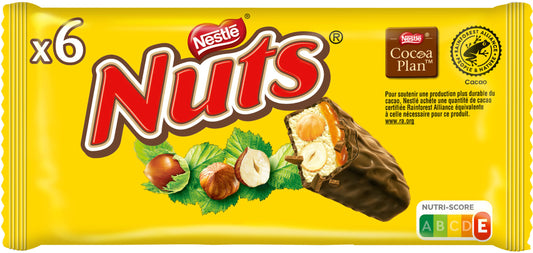 Nestlé chocolate bars with caramel and hazelnuts